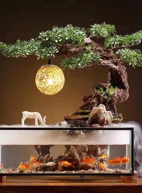 流水摆件循环水现代简约新中式家居装饰办公室桌面鱼缸乔迁送礼