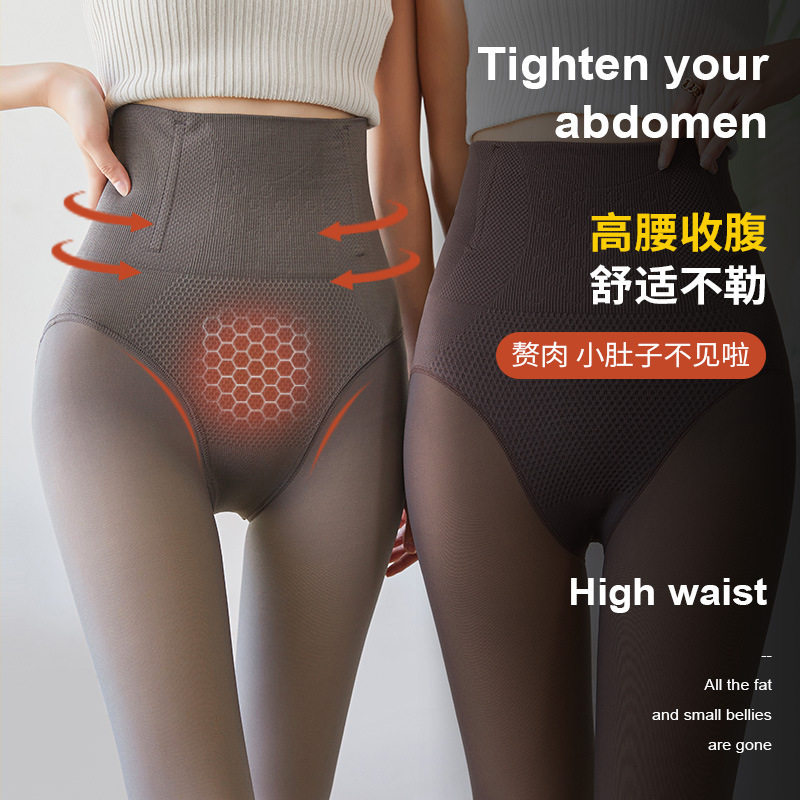 秋冬高腰鱼骨黑透肤光腿神器一体连裤袜加绒加厚打底袜打底裤批发
