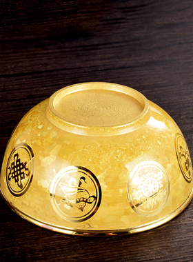 热销供佛八吉祥i铜碗结晶碗金饭碗密宗八宝碗纯铜佛具用品大全供