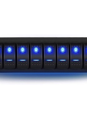 汽车房车改装面板 8位船型开关面板 H5P脚蓝色车用船用翘板开关