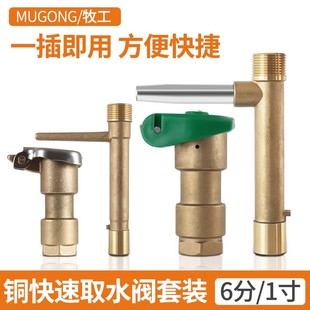 快速铜取水阀6分取水器园林绿化草坪地插水管地接头取水杆取水口