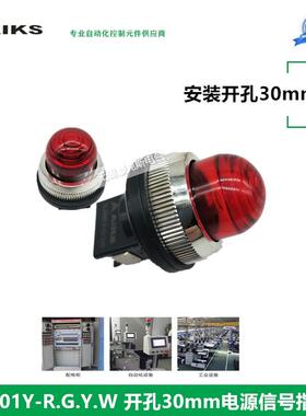 爱克斯开孔30mm电源指示信号灯AL3001Y红绿黄白色高亮度长奉命24V