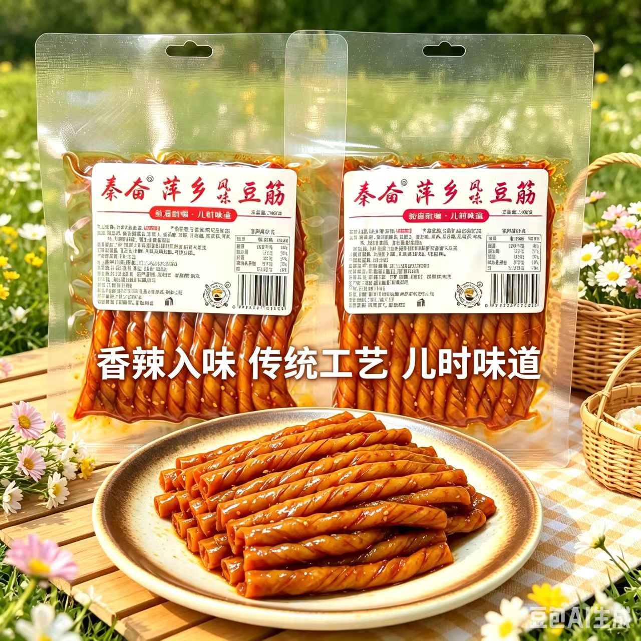 【秦奋大豆筋】萍乡特产大豆筋108g辣棍辣条辣片麻辣休闲解馋零食