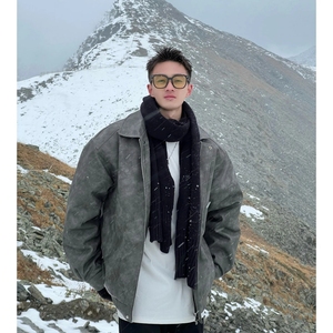 FOG EMMA美式高街做旧皮衣外套秋冬皮夹克情侣宽松防水机车服