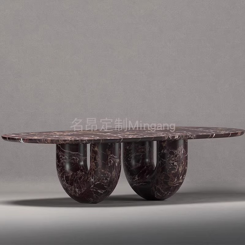 创意餐桌天然大理石餐桌组合现代简约轻奢家用饭桌别墅设计师款