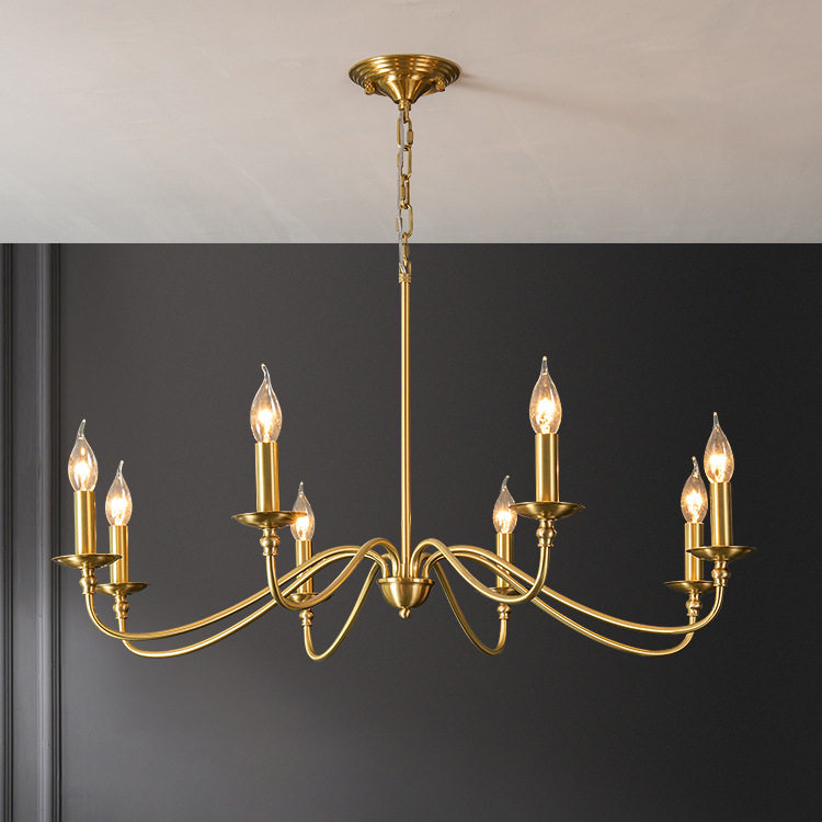 美式吊灯客厅灯餐厅设计师极简灯饰书房卧室个性北欧家用全铜灯具