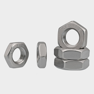 1.5 1M12M14M16M18M20 304 316L不锈钢细牙薄螺母六角螺丝帽M8M10