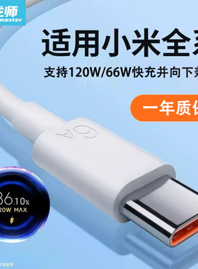 驯龙师  120W超级闪充数据线Typec数据线6A快充适用于小米13红米K50手机66w华为荣耀typc充电线器2米加长