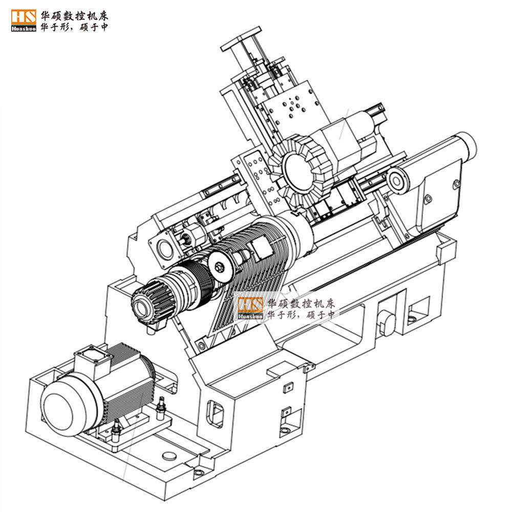 【工厂定制】斜床身数控车床线轨斜轨数控车床回转500mm