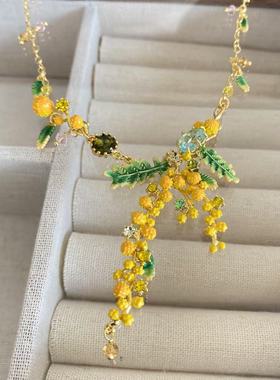 法国珐琅首饰品普罗旺斯系列硕果累累橘子甜橙薰衣草知了项链