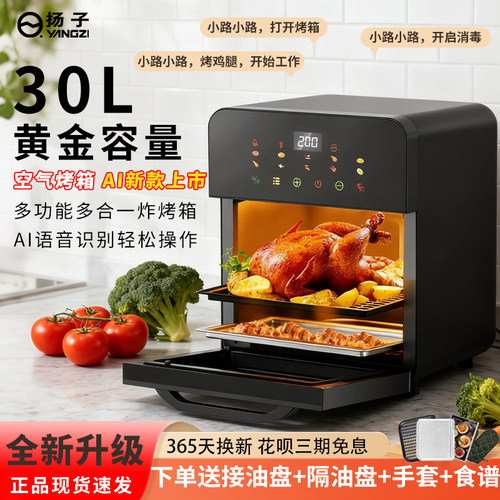 扬子新款空气炸锅家用大容量多层多功能可视烤箱微波炉一体三合一