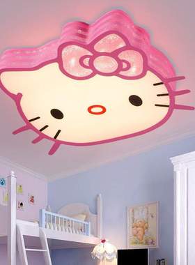 led吸顶灯白色Kitty猫卡通灯卧室儿童女孩公主房间灯具灯饰超亮