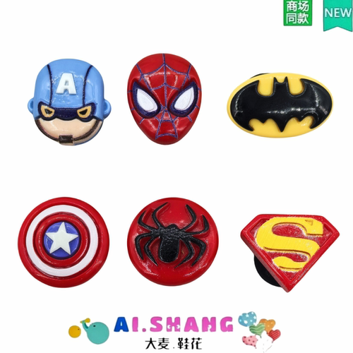 洞洞鞋鞋花扣配饰crocs适配卡洛驰智必星美国队长蜘蛛蝙蝠侠超人