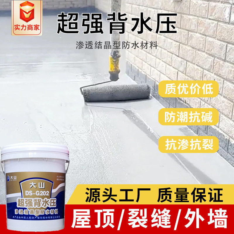 背水面防水材料内墙漏水反碱型背水压抗渗防水涂料地下室潮湿治水