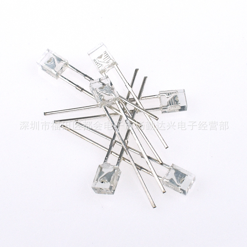 234白发翠绿方形超高亮长脚2*3*4mm绿色指示灯直插式led灯珠