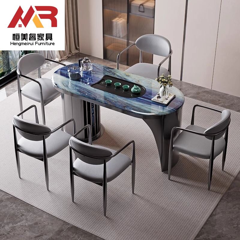 轻奢高端超晶石茶台椅组合1.2/1.4米阳台茶桌全套现代简约泡茶桌