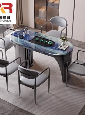 轻奢高端超晶石茶台椅组合1.2/1.4米阳台茶桌全套现代简约泡茶桌