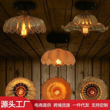 家居灯饰过道走廊玄关餐厅客厅卧室现代简约莲花玻璃吸顶灯