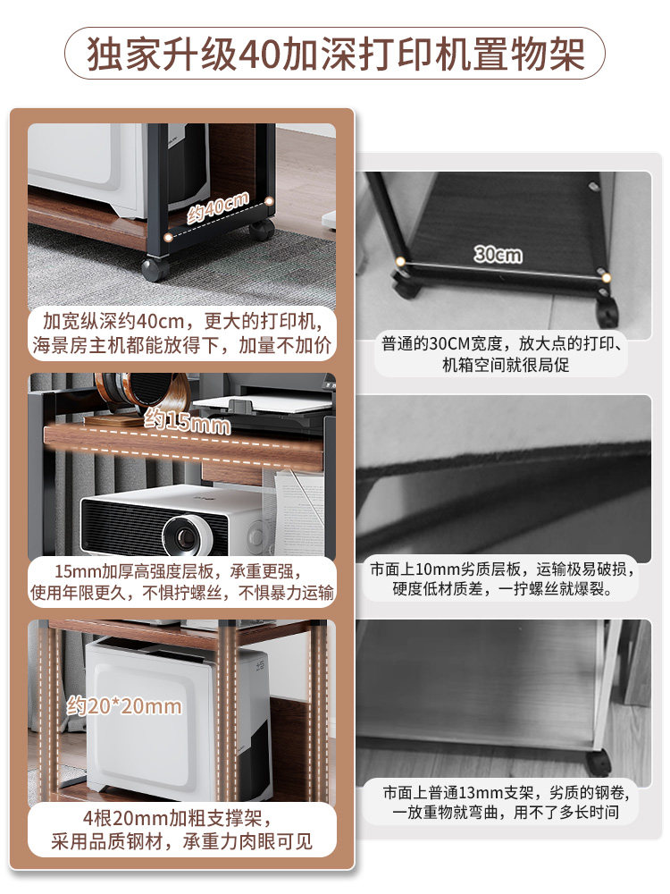 办公室落地多层打印机主机托架