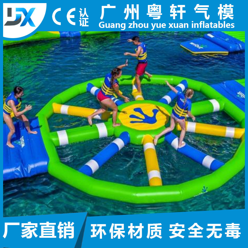 大型水上闯关设备水上冲关充气水池冲关障碍移动水上乐园组合厂家图片