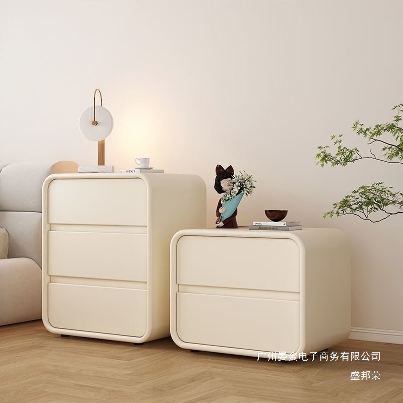 厂家直销床头柜简约现代小型轻奢感奶油风卧室家用床边柜