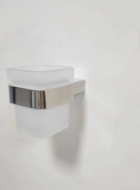 87010单杯304不锈钢轻奢现代简约式玻璃漱口杯牙刷杯高端白色杯