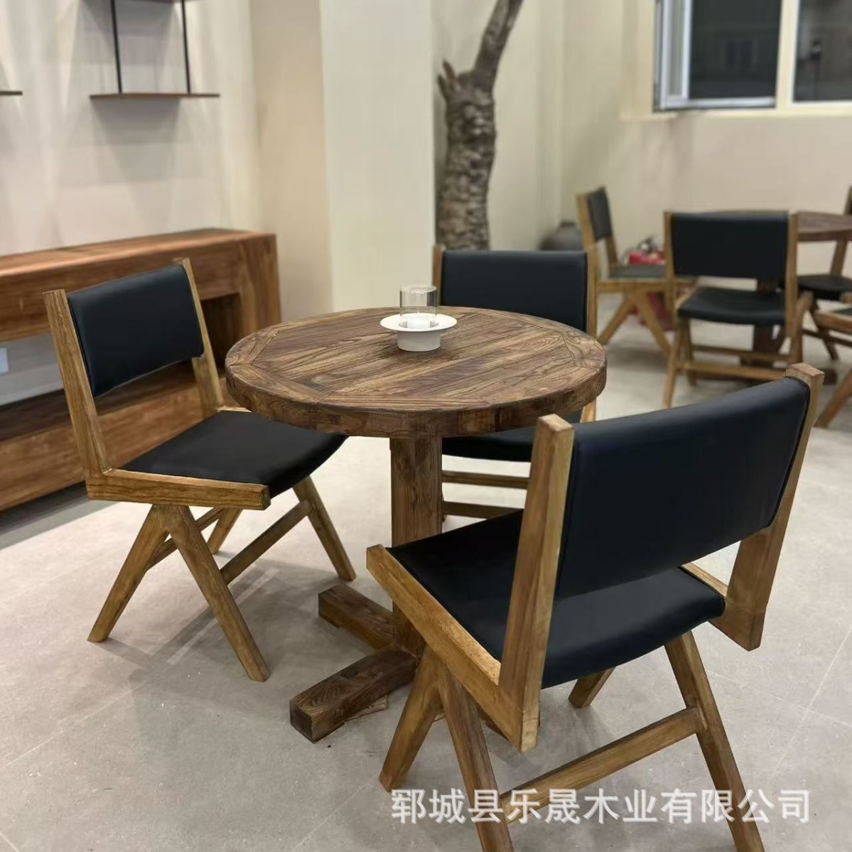 实木商用咖啡厅餐吧扶手椅