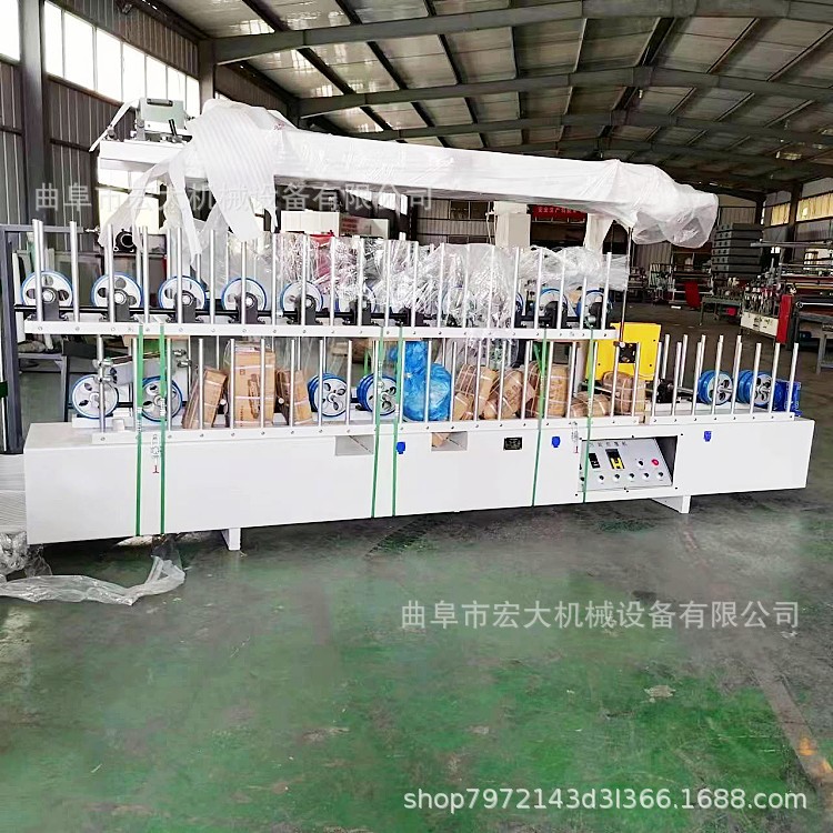 全自动铝合金包覆机 木塑板竹木纤维板波浪异型专用包覆机 保质量