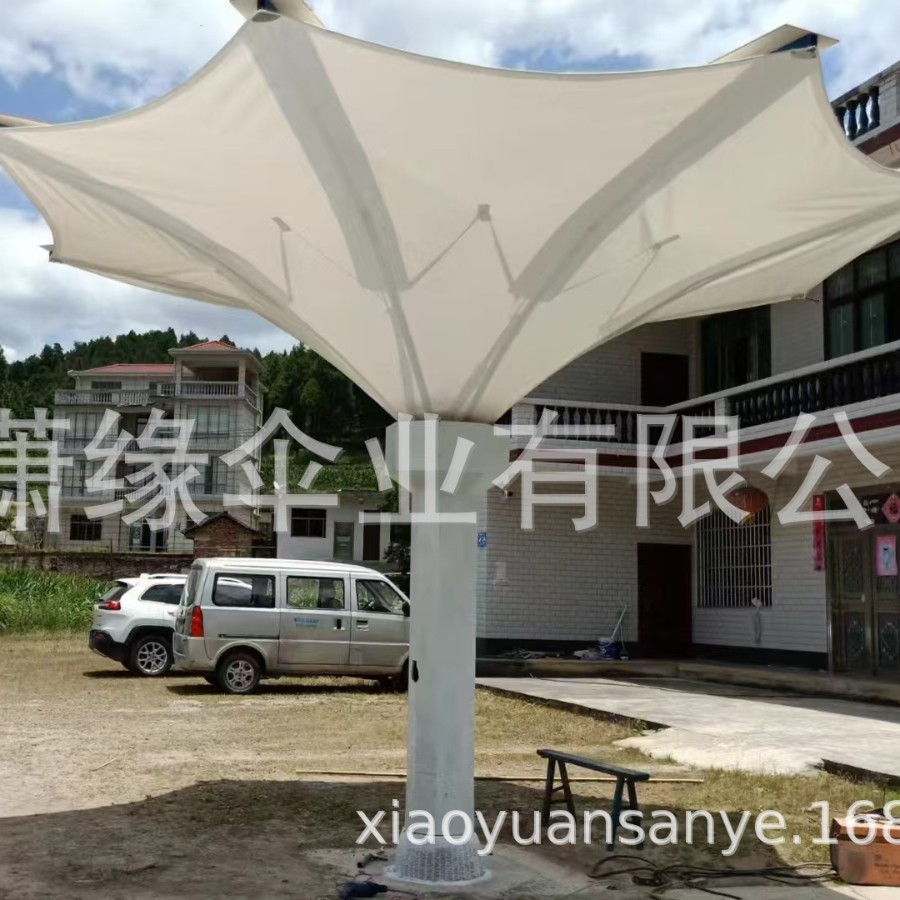 户外膜结构景观投影灯光大伞定制