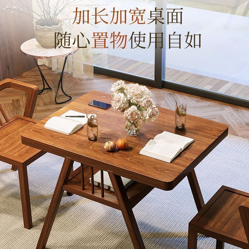 实木可折叠桌椅三件套