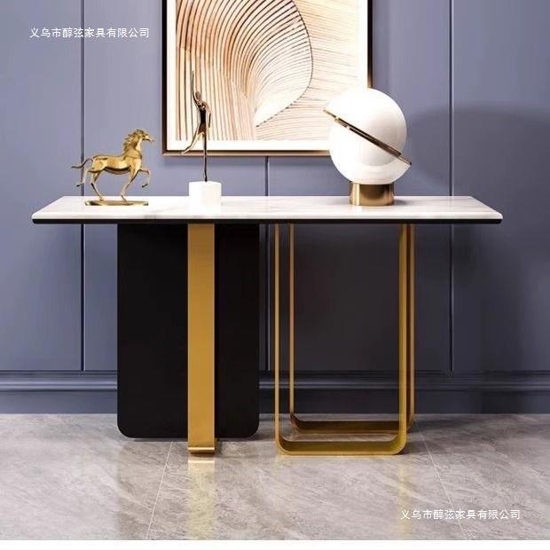 意式轻奢风大理石玄关台玄关柜现代简约靠墙入户岩板端景台玄关桌