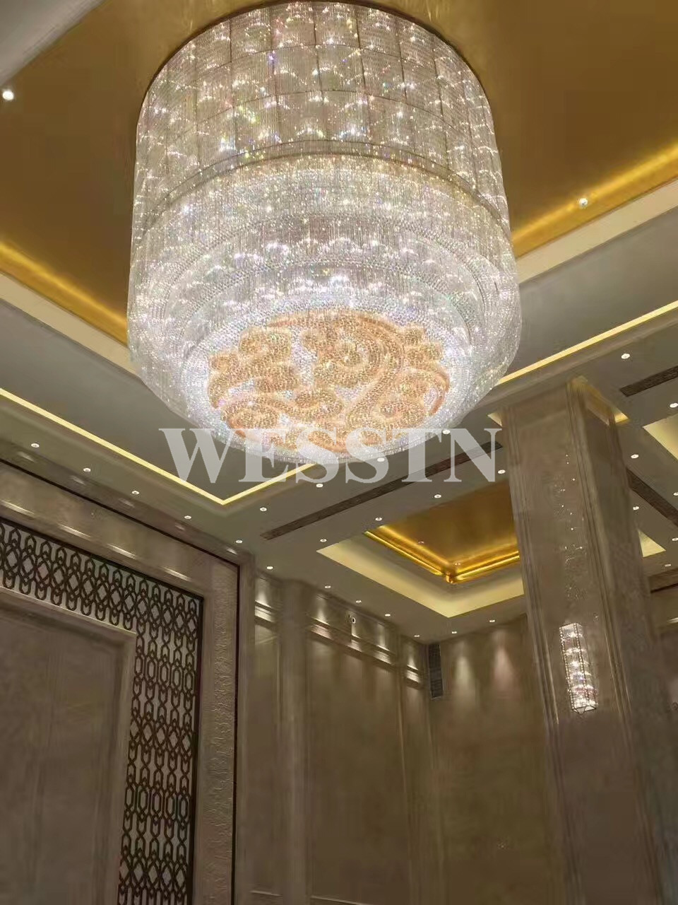 造型天花灯定制宴会接待厅装饰工程灯创意吸顶水晶灯婚宴大厅创意