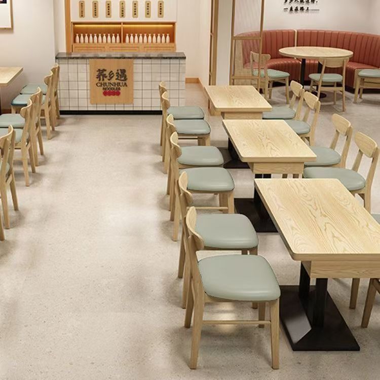 米村拌饭同款商用实木餐桌椅