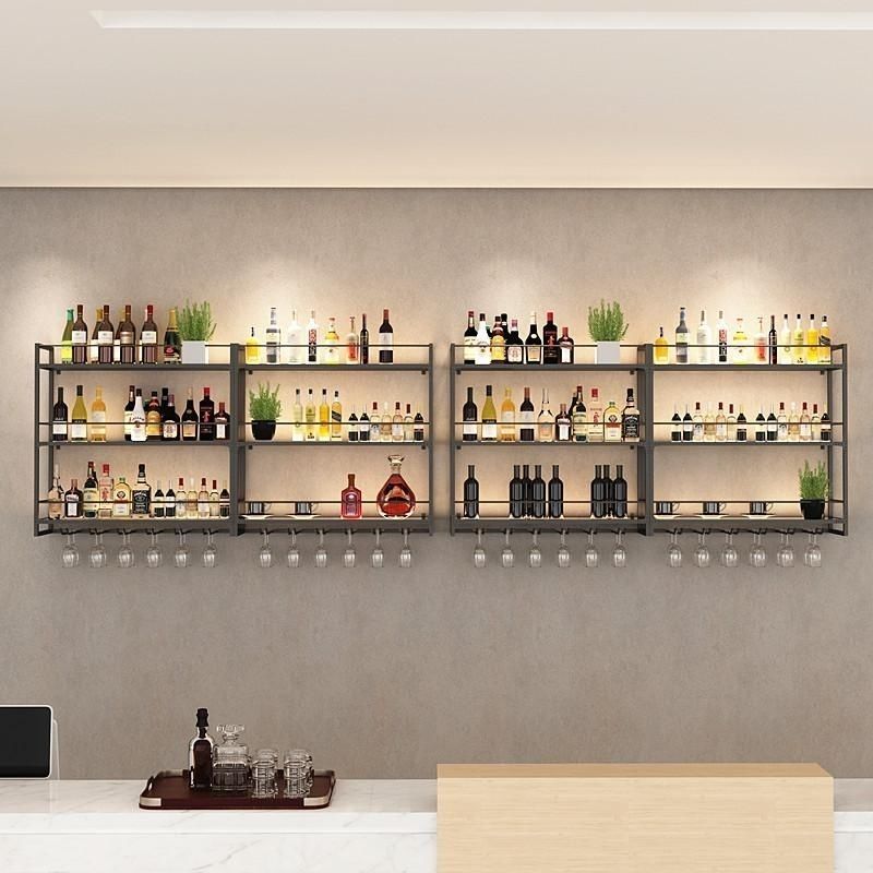 新款铁艺壁挂酒架吧台餐厅展示