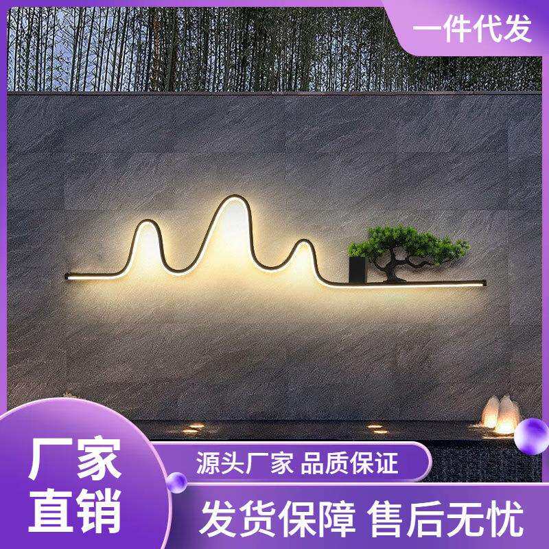 墙灯户外壁灯别墅造景室外防水庭院灯景观装饰茶室线形外墙灯具