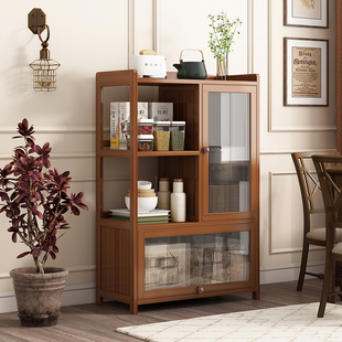 A10L餐边柜中式 经济型茶几家用客厅多层茶水柜厨房大容量置物架收