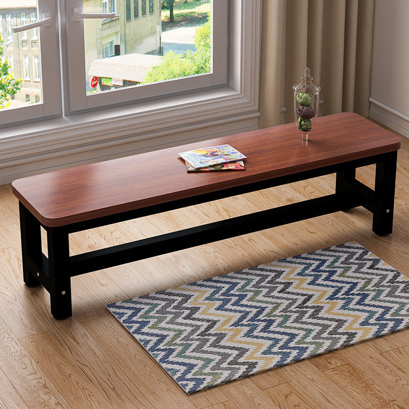 浴室换鞋凳桑拿更衣室休息长凳子钢木圆角长条沙发凳 家用床尾凳