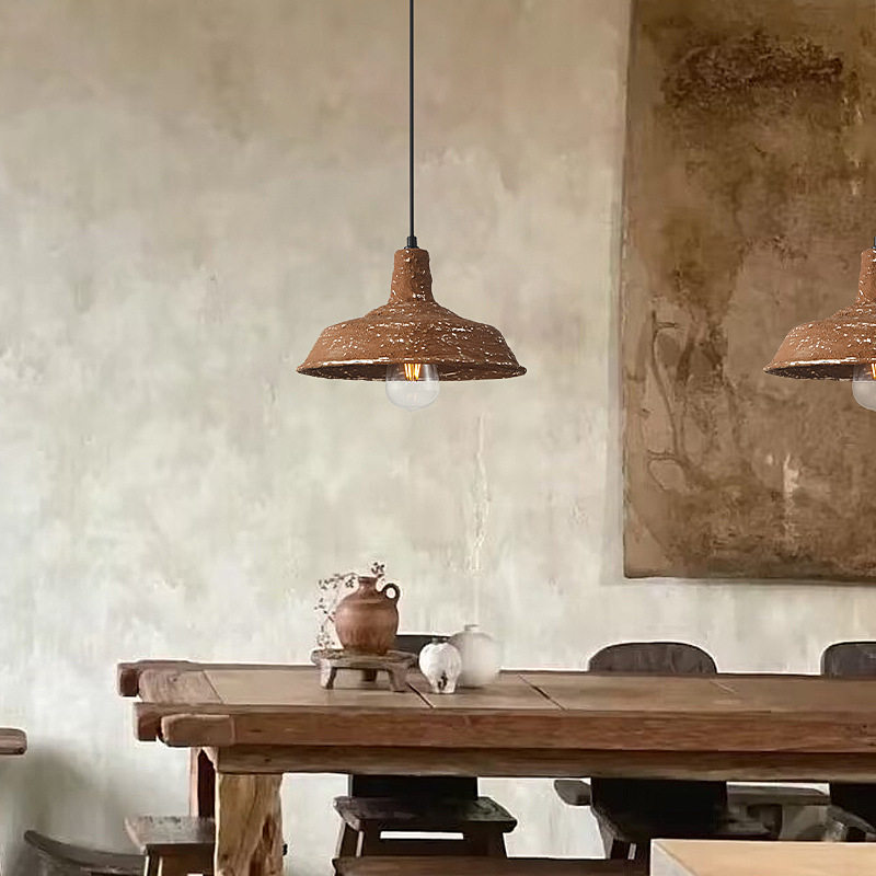 中山工厂中山古镇展厅工业风餐厅吊灯做旧火锅店酒吧台锅盖灯复古