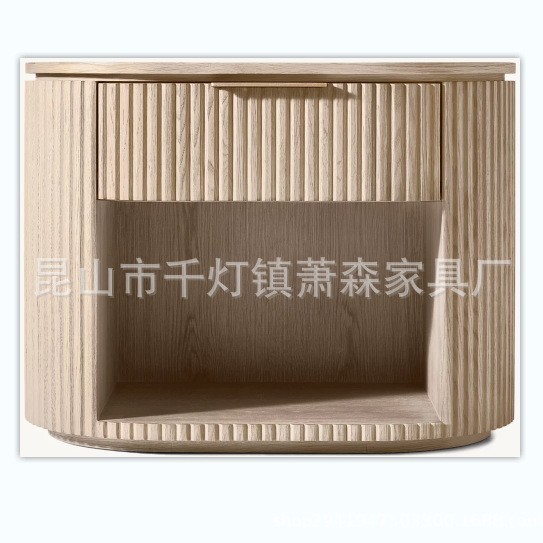 RH美式乡村高端豪华收纳床头柜