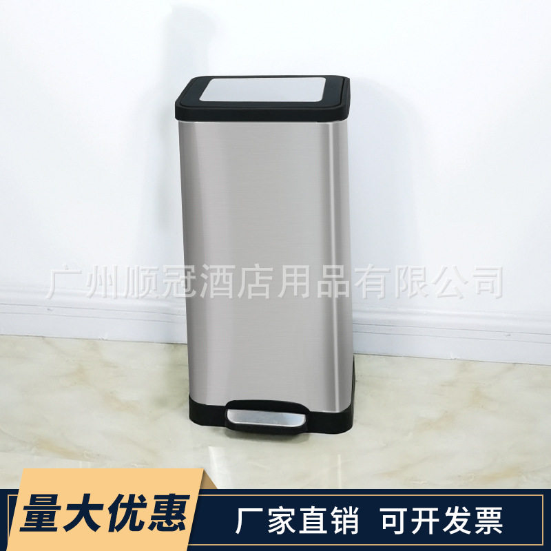 脚踏静音缓降不锈钢垃圾桶 家用客厅厨房卧室室内果皮箱商用现货