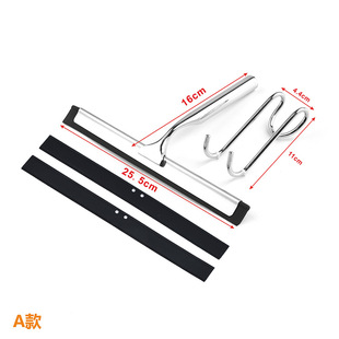 不锈钢玻璃刮水器配挂钩锌合金玻璃刮子雨刮清洁工具配替换胶条