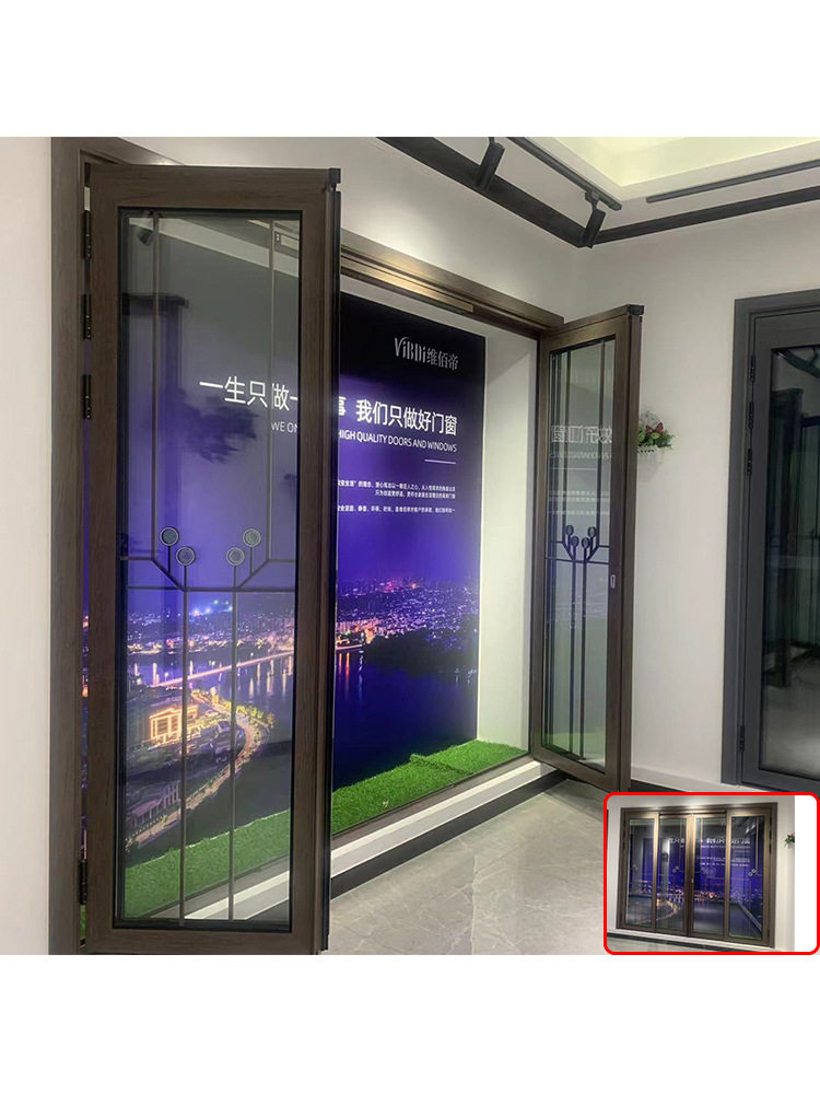 阳台PTPD门推拉折叠门平开门一体三联动双层玻璃厨房卫生间移门