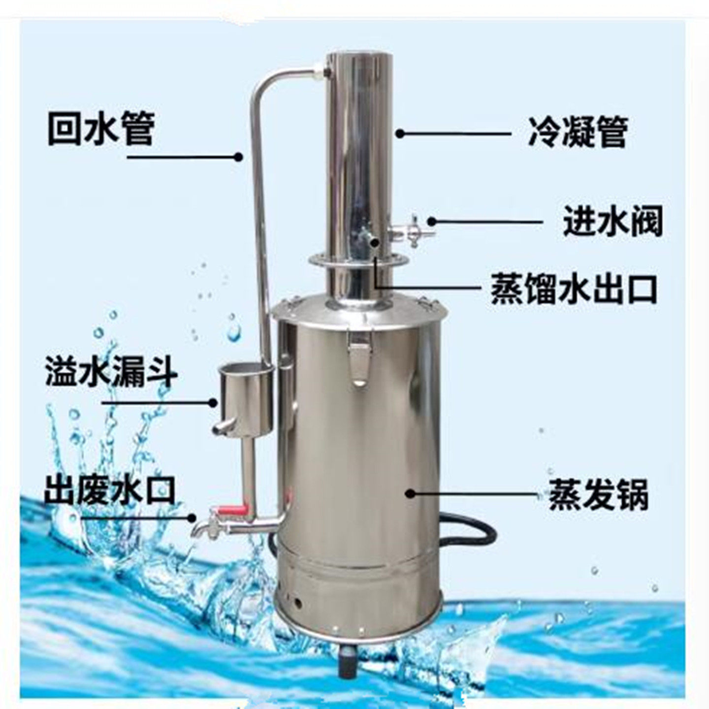 价可议-不锈钢电热蒸馏水器10L型号ZXYAZD-10L库号M336249