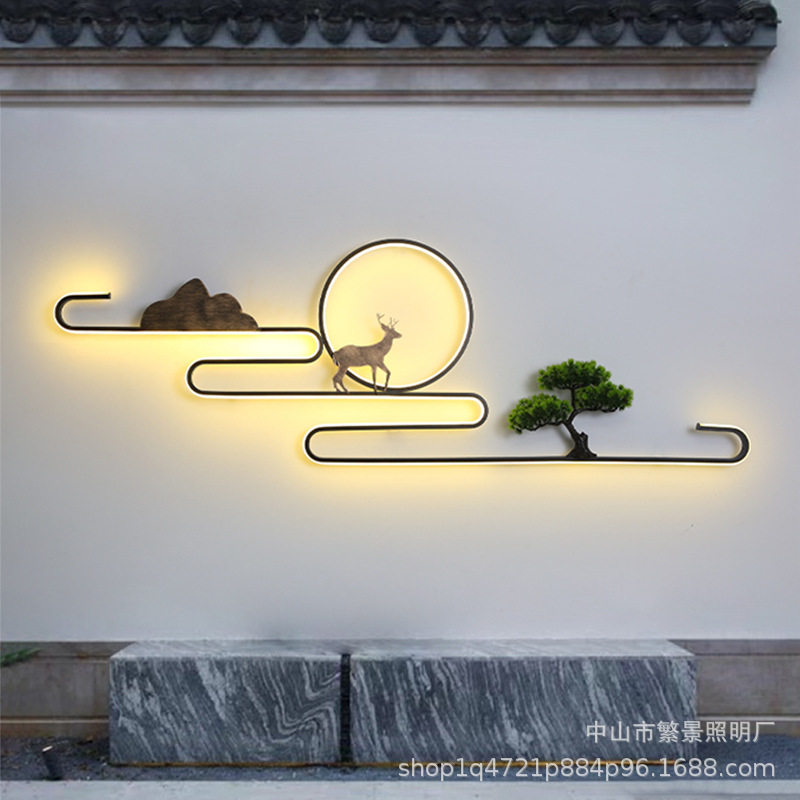 中式庭院壁灯户外防水外墙装饰灯花园园林景观灯别墅围墙影壁墙灯