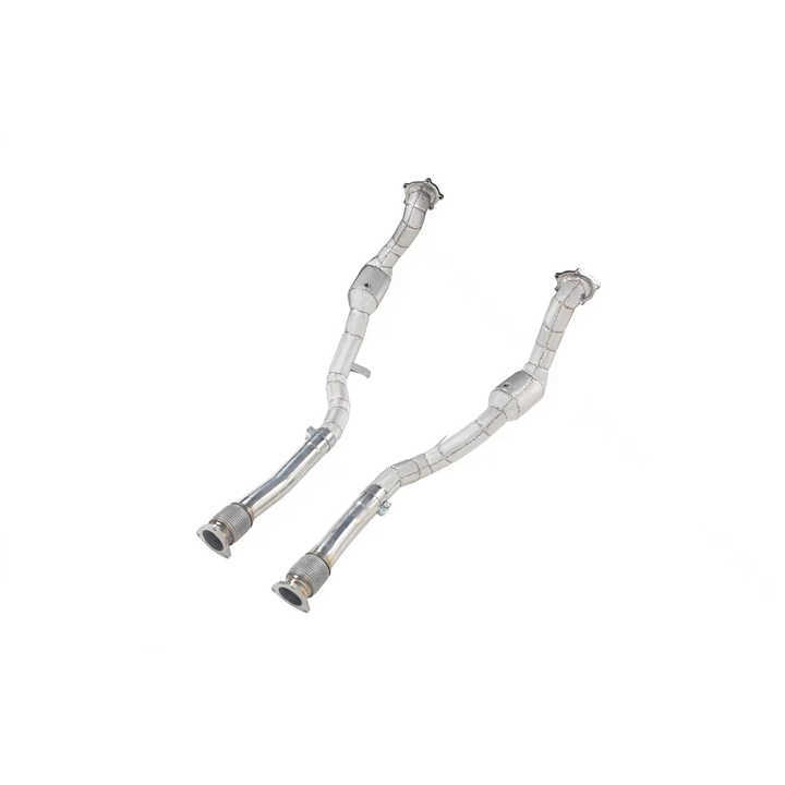 适用宾利欧陆4.0 V8带隔热罩高流量不锈钢落水管前段消声器排气管