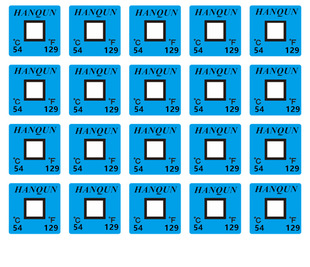 HWDJ 54变色测温纸瀚群不可逆测温贴片示温片变色温度贴感温条