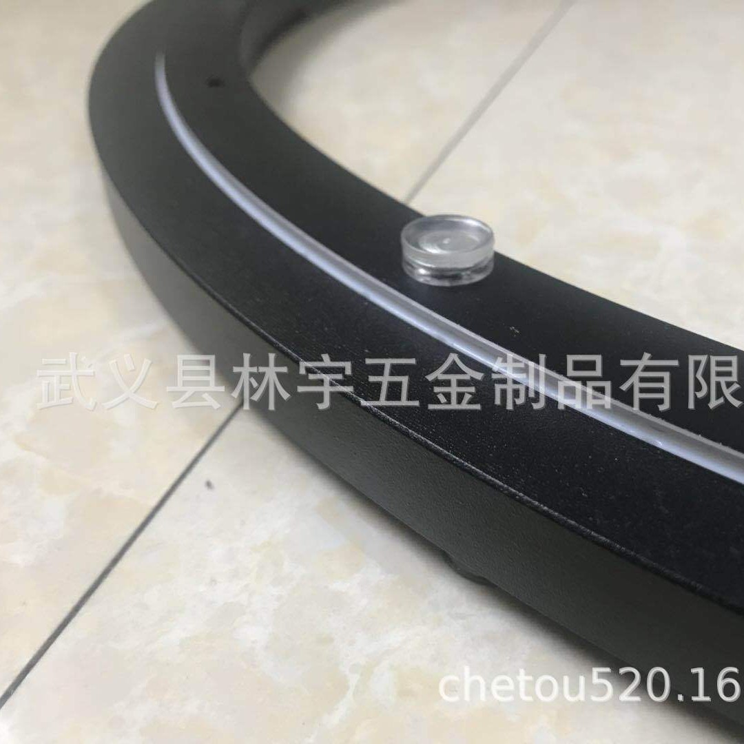黑色喷塑高级无声铝转盘灵活静音高档质感轻奢餐桌转盘家具转