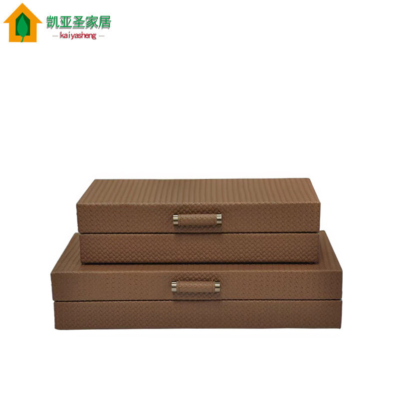 现代轻奢编织皮革首饰盒收纳盒梳妆台卧室客厅玄关家居装饰品摆件