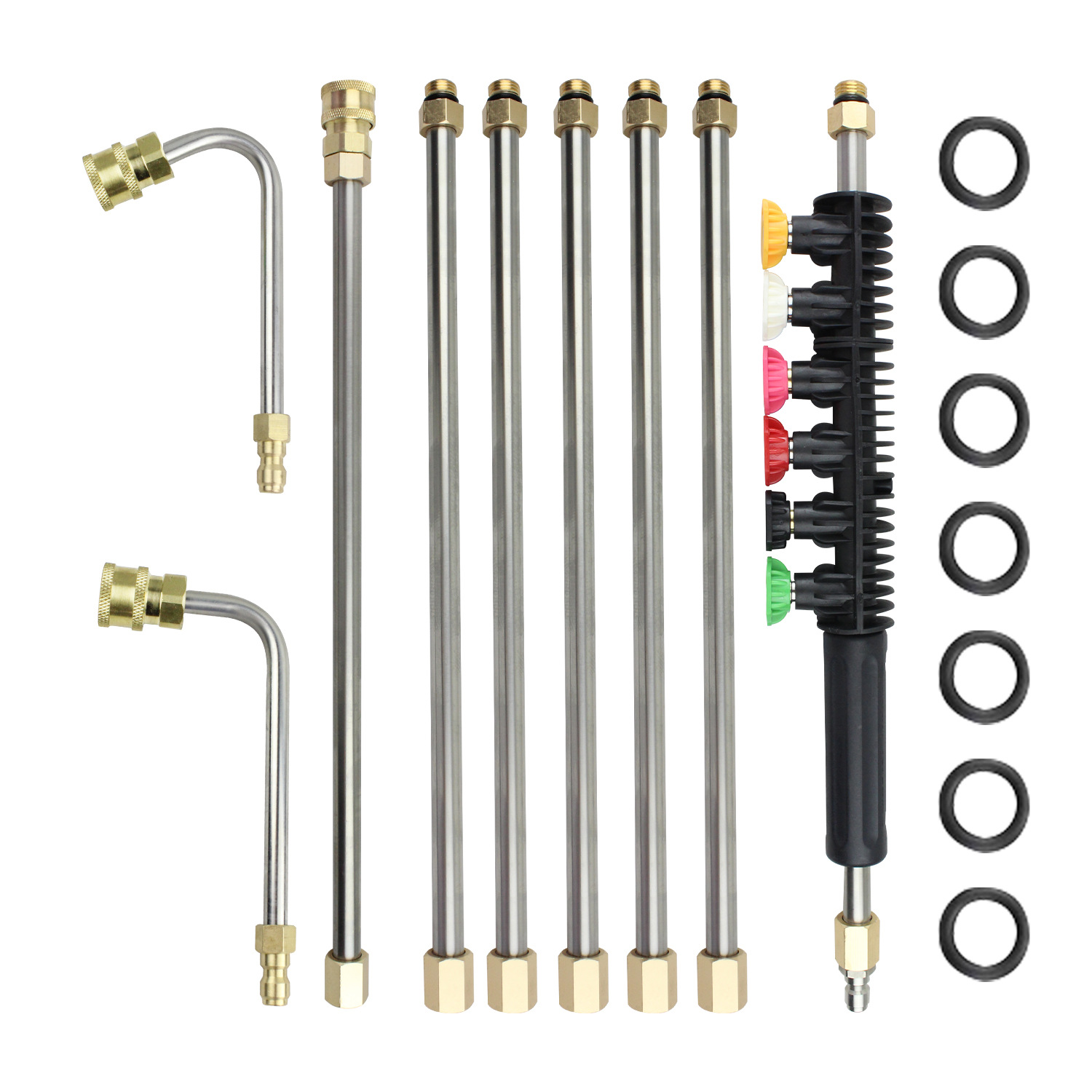 园林高压清洗枪洗车水枪套装不锈钢加长杆延长棒冲洗水枪喷嘴