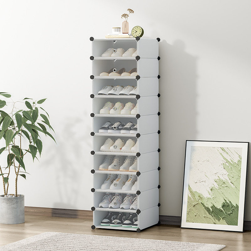 简易鞋柜10层塑料经济型组装防尘简约现代鞋架多功能宿舍收纳鞋柜